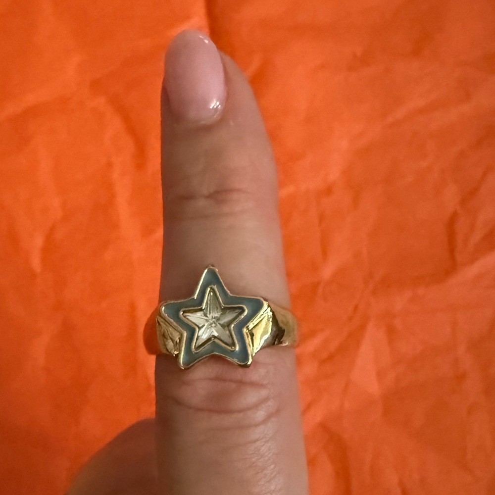 Star Ring with Blue Accent